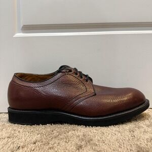 Alden 312 Shoes Mens Size 11 Brown Pebble Grain Leather Derby Dress Plain Toe